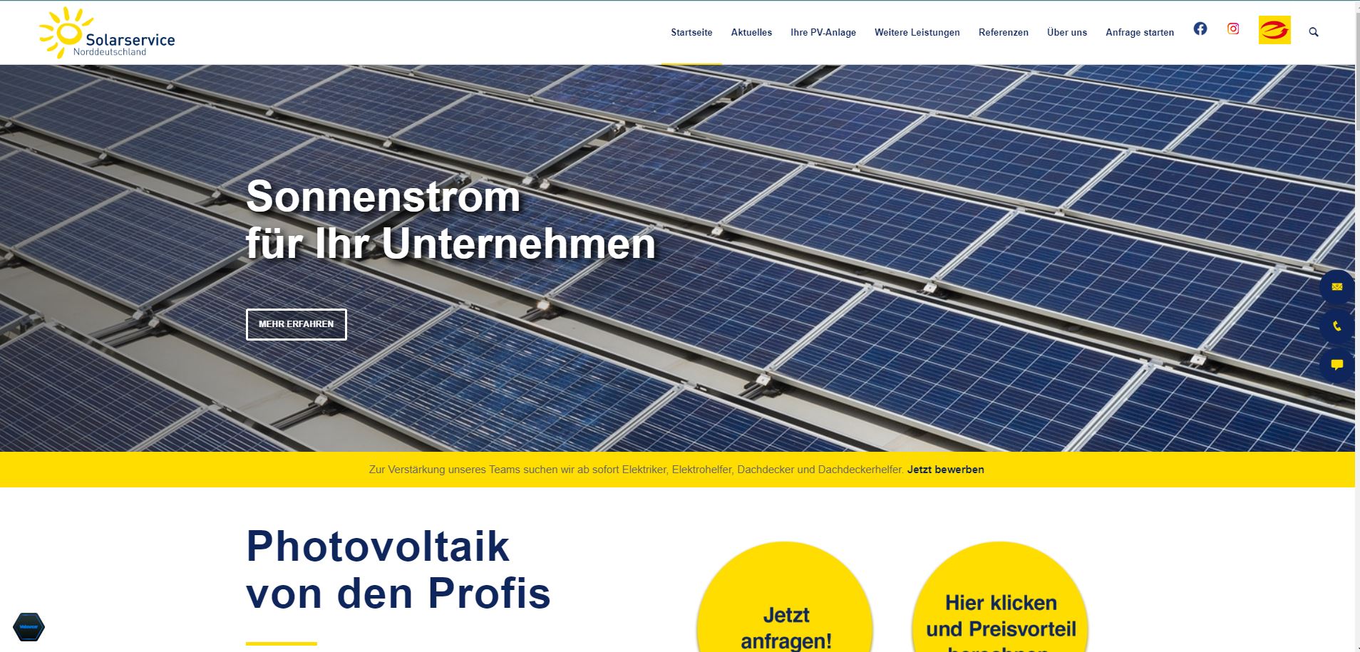 Referenz Solarunternehmen Webouncer